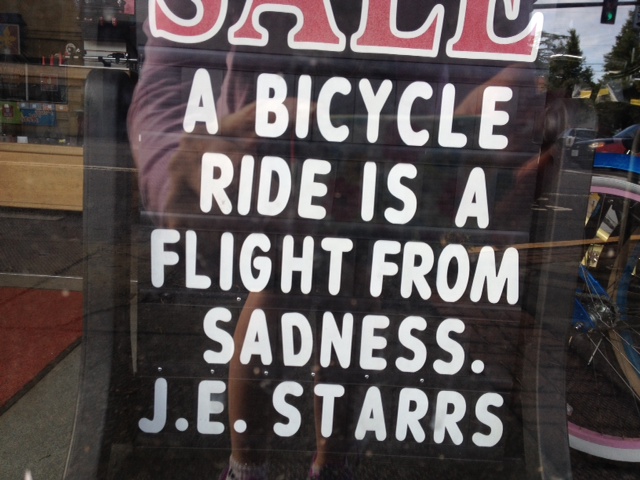 seen in a bike shop window in Portland