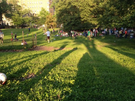 Long summer days, picnics, in Riverside Park.